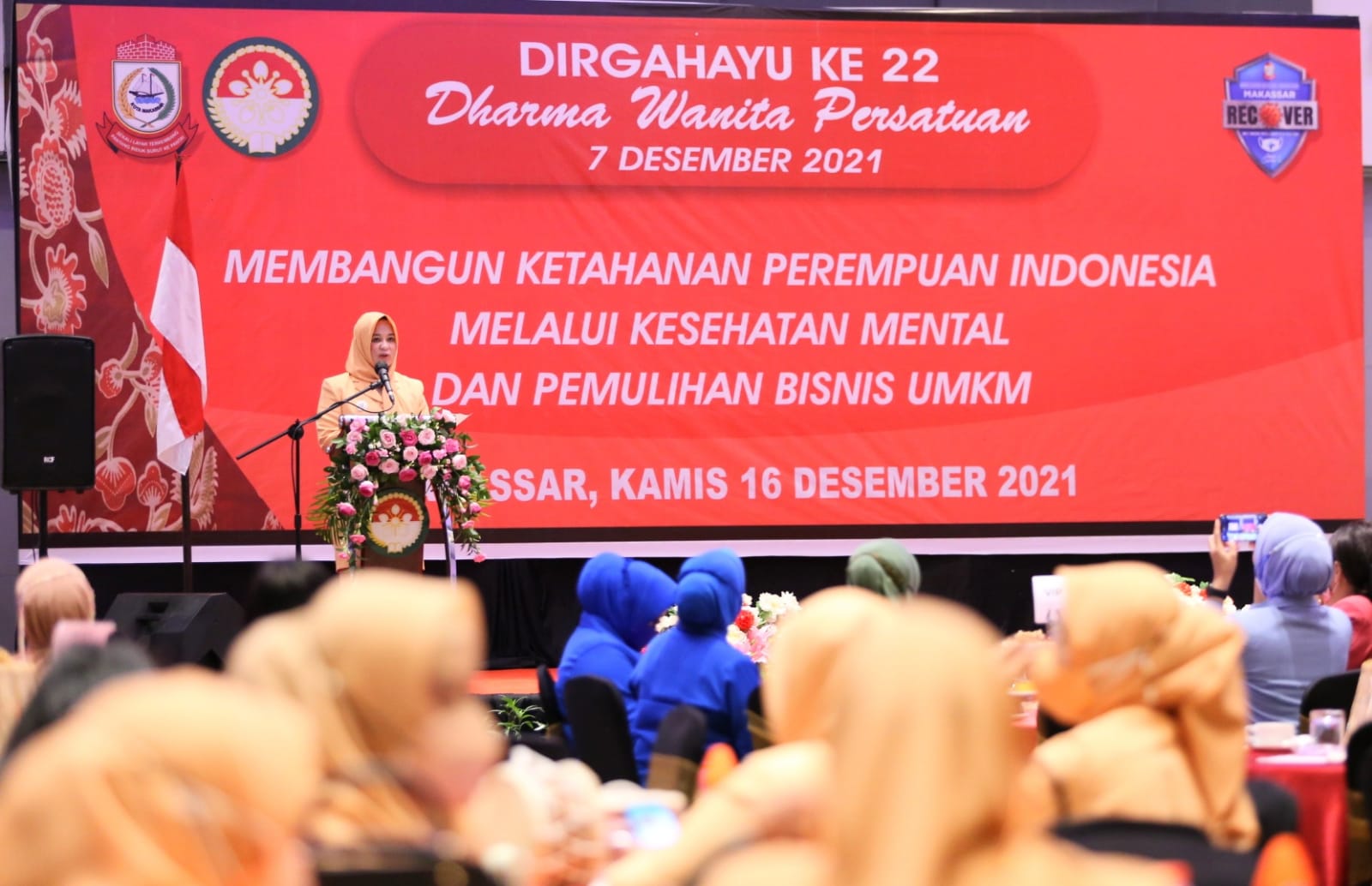 Fatmawati Rusdi Hadiri Puncak Acara HUT DWP Ke-22 Tingkat Kota Makassar 